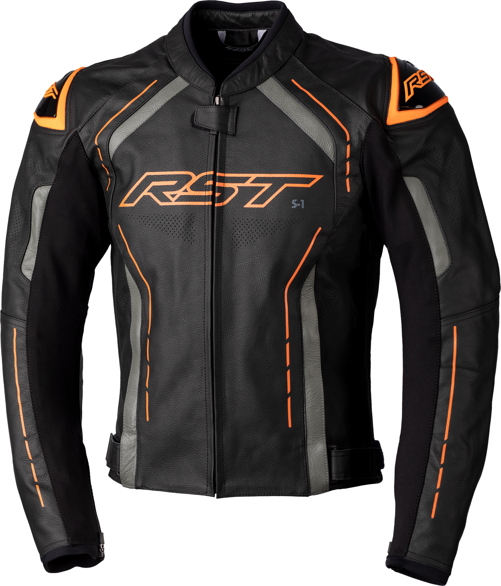 S1 Ce Jacket Blk/Gry/Neon Org Leather Sm