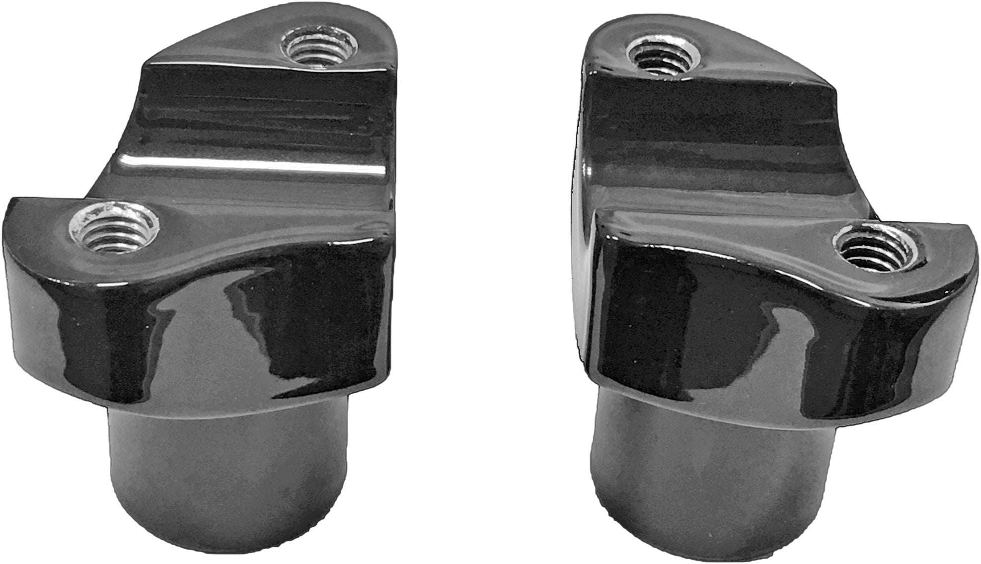 H Bar Risers 2" Straight Black