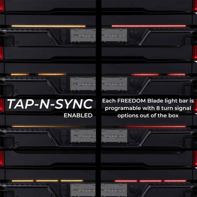 Putco 23-24 Ford SuperDuty F-250/F-350/F-450 60In Freedom Tailgate Bars w/ LED Taillamps Blade