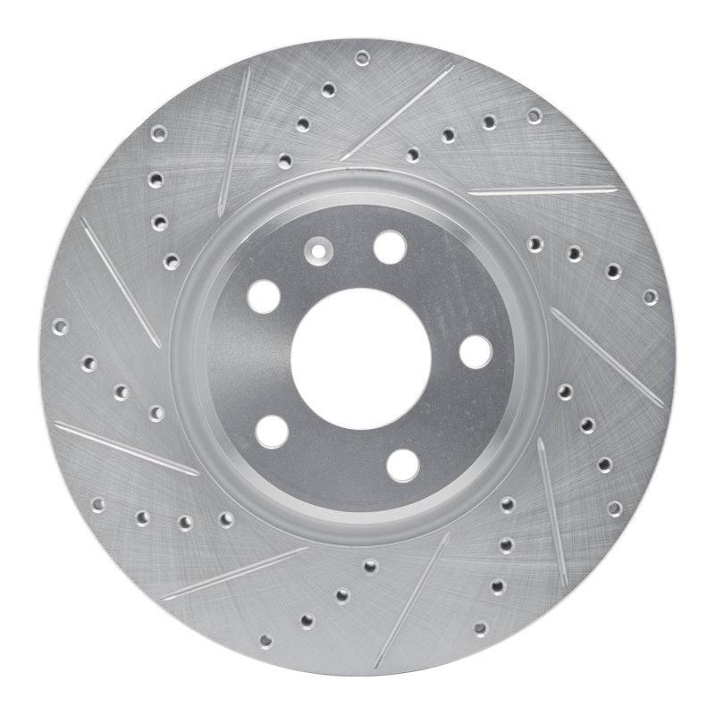 R1 11-17 Audi Q5 (Mexico) Front Left Drilled &amp; Slotted Silver Brake Rotor