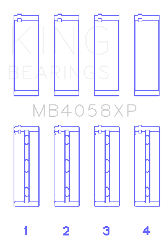 King Engine Bearings Nissan VQ35DE Performance Main Bearing Set - Size STDX