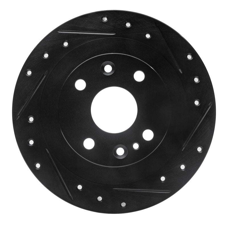R1 1990-2003 Ford Escort Rear Right Drilled &amp; Slotted Black Brake Rotor