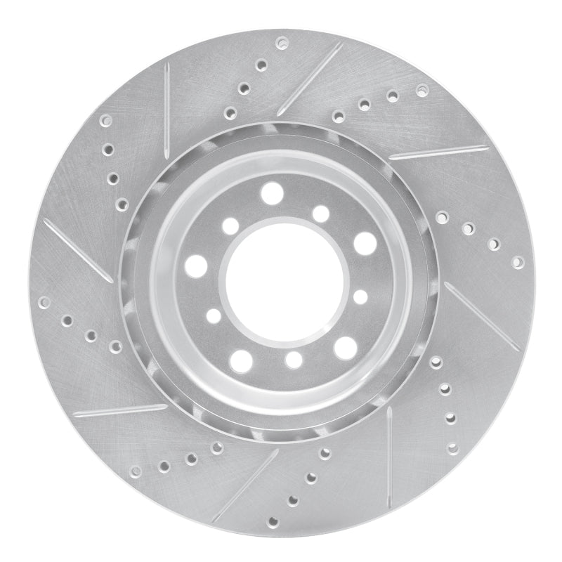 R1 01-06 BMW M3 Left Front Drilled & Slotted Silver Brake Rotor