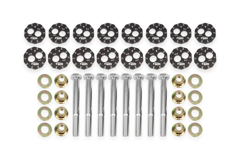 BMR 14-19 Chevrolet Corvette C7 Front &amp; Rear Lower Control Arms Camber Bolt Kit - Black Anodized