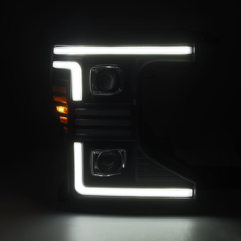 AlphaRex 20-22 Ford F150 Pro-Series Projector Headlights Black w/ Activation Light / Seq. Sig. / DRL