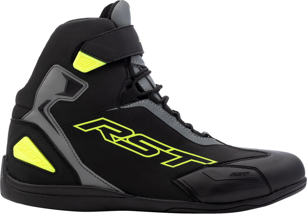 Sabre Moto Shoe Ce Boot Blk/Gry/Flo Yellow Sz 7