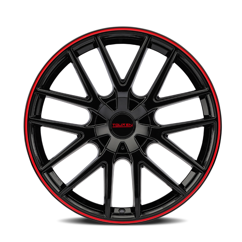 Touren 3260 TR60 17x7.5 / 5x110/115 BP / 42mm Offset / 72.62mm Hub Gloss Black w/ Red Ring Wheel