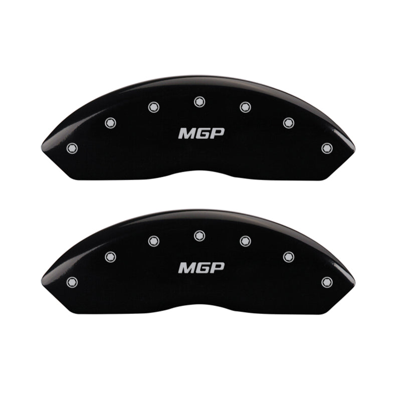 MGP 4 Caliper Covers Engraved Front &amp; Rear MGP Black finish silver ch