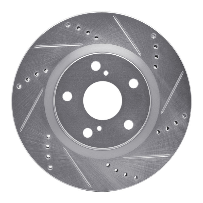 DFC 06-20 Lexus ES350 Front Right Drilled & Slotted Silver Brake Rotor
