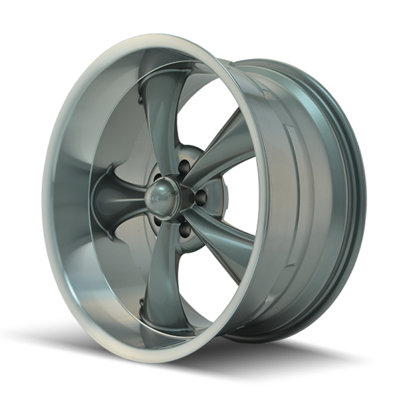 Ridler 695 20x8.5 / 5x127 BP / 0mm Offset / 83.82mm Hub Gloss Grey Machined Wheel