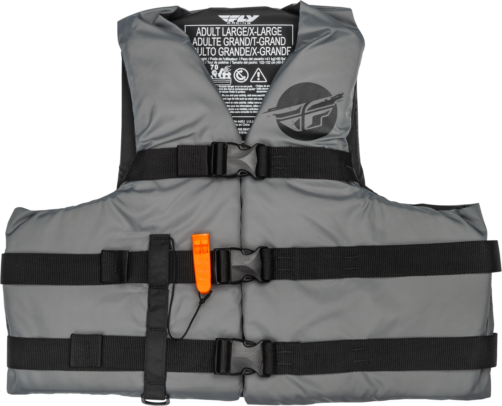 Nylon Flotation Vest Grey/Black Lg/Xl