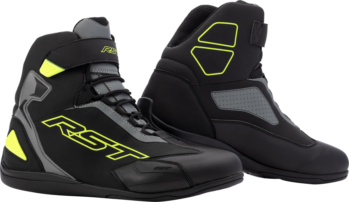 Sabre Moto Shoe Ce Boot Blk/Gry/Flo Yellow Sz 11.5