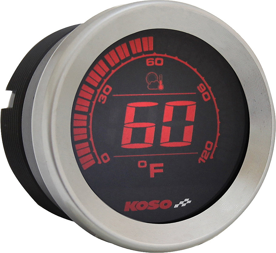 Hd 02 Series Gauge Kit Silver Bezel Oil Temp