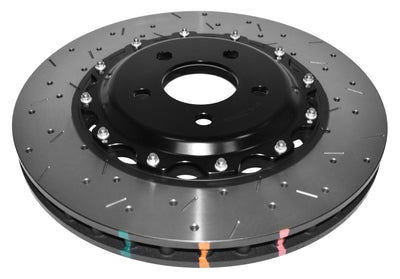 DBA 13-14 Ford Mustang GT500 w/ Brembo Front Drilled/Slotted 5000 Series 2 Piece Rotor w/ Black Hat