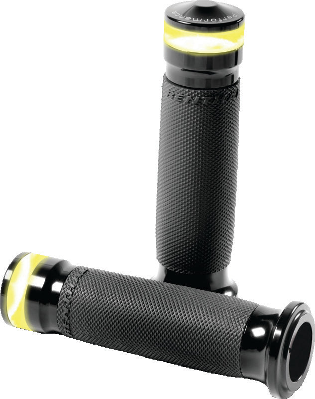 Performance Machine Contour Led Handle Grip Set - Black Ano