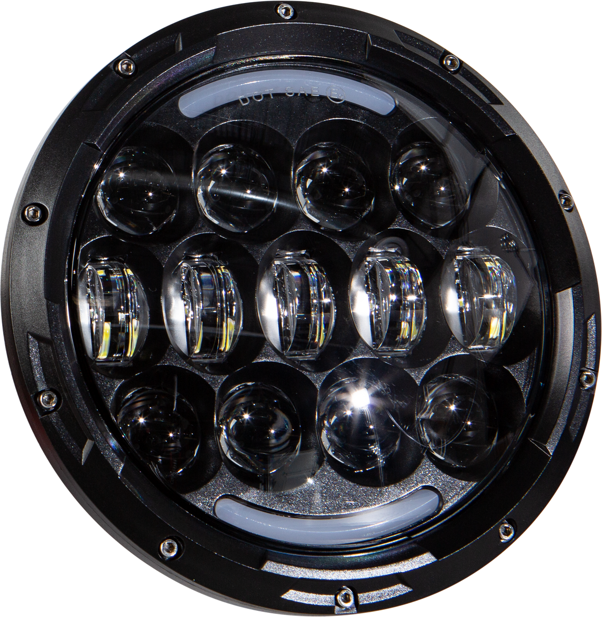 Led Headlight 7&quot; 105w Black 5500/3000 Lumens