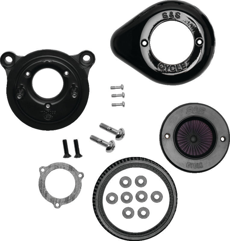 S&S Cycle 08-16 Touring/16-17 Softail Models Stealth Air Stinger Kit w/ Gloss Black Teardrop