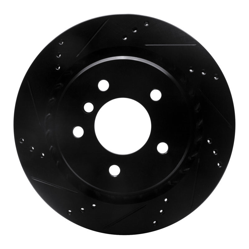 R1 95-99 BMW M3 E36 Right Rear Drilled &amp; Slotted Black Brake Rotor