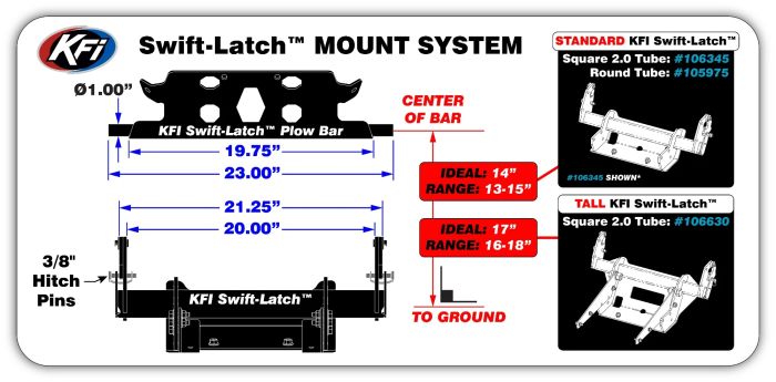 KFI SWIFT LATCH PLOW MOUNT DEFENDER HD11