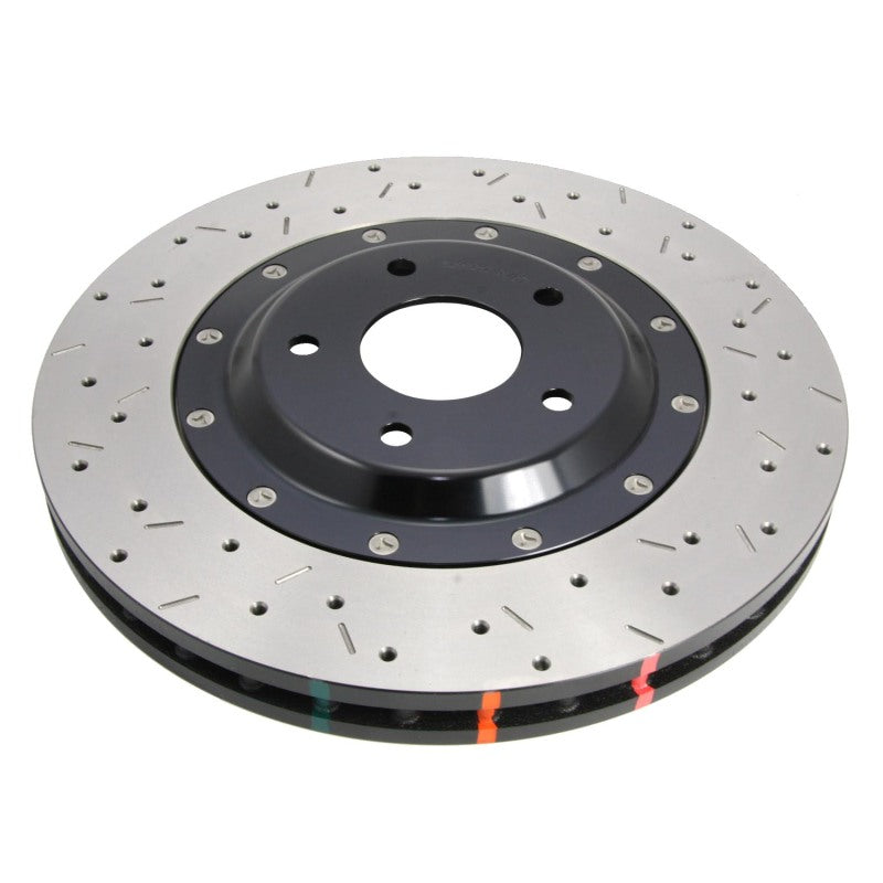 DBA 08+ EVO X Front Drilled &amp; Slotted 5000 Series 2 Piece Rotor Assembled w/ Black Hat