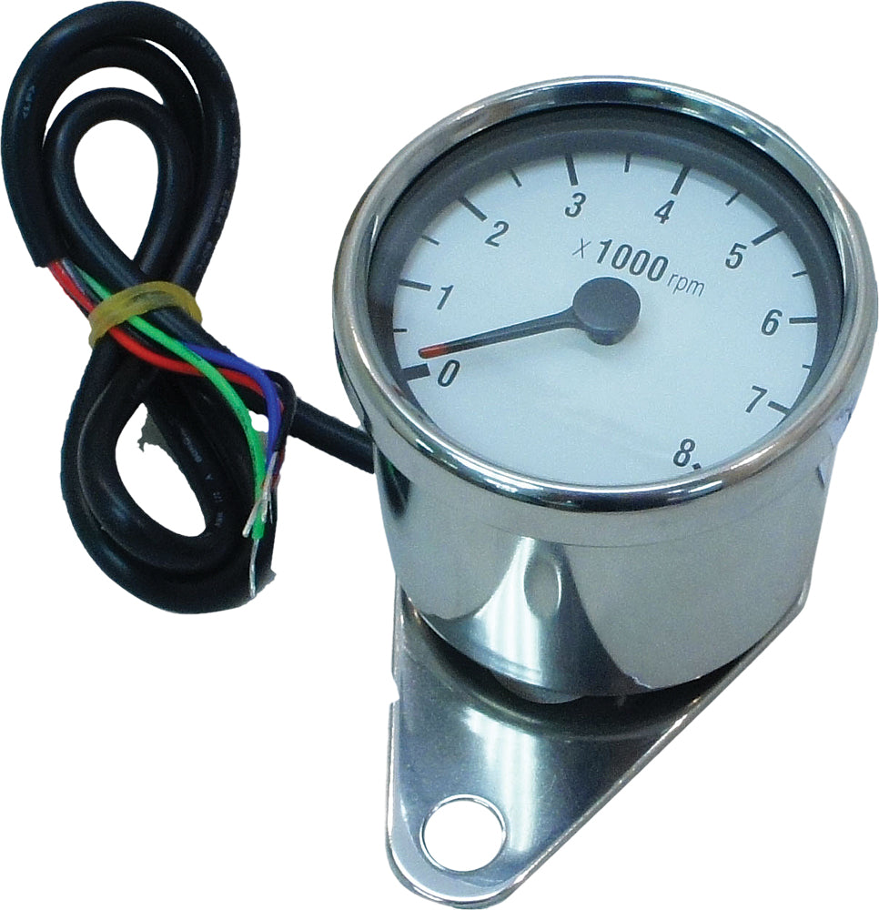 Mini 8000 Rpm Tachometer White Face