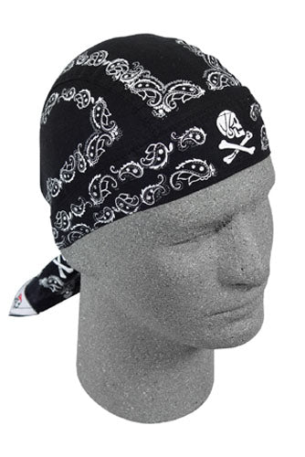 FLYDANNA; 100% COTTON, SKULL PAISLEY, BLACK