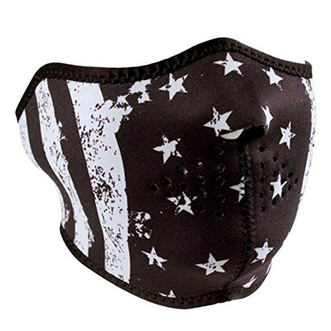 HALF MASK, NEOPRENE, BLACK &amp; WHITE FLAG