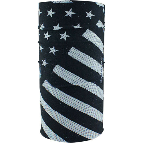 MOTLEY TUBE, FLEECE LINED, BLACK AND WHITE FLAG