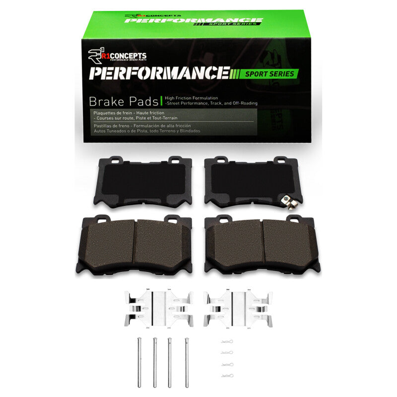 R1 23-24 Nissan Z (w/Akebono 4 Piston Calipers) Front R1 Performance Sport Pads &amp; Hardware Kit