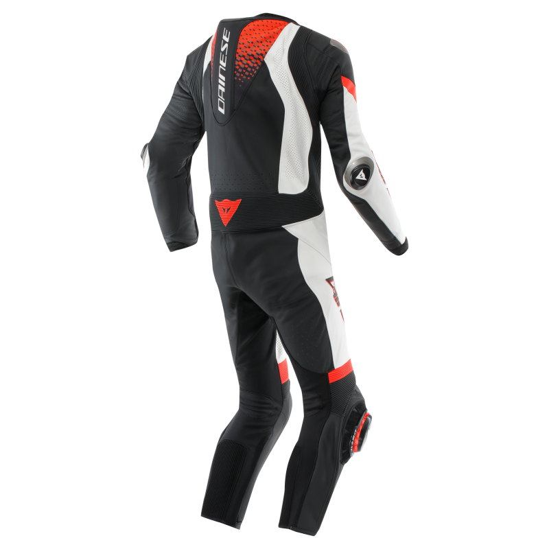 Dainese Laguna Seca 6 1PC Leather Suit Perforated Black/White/Red Fluorescent Size - 54