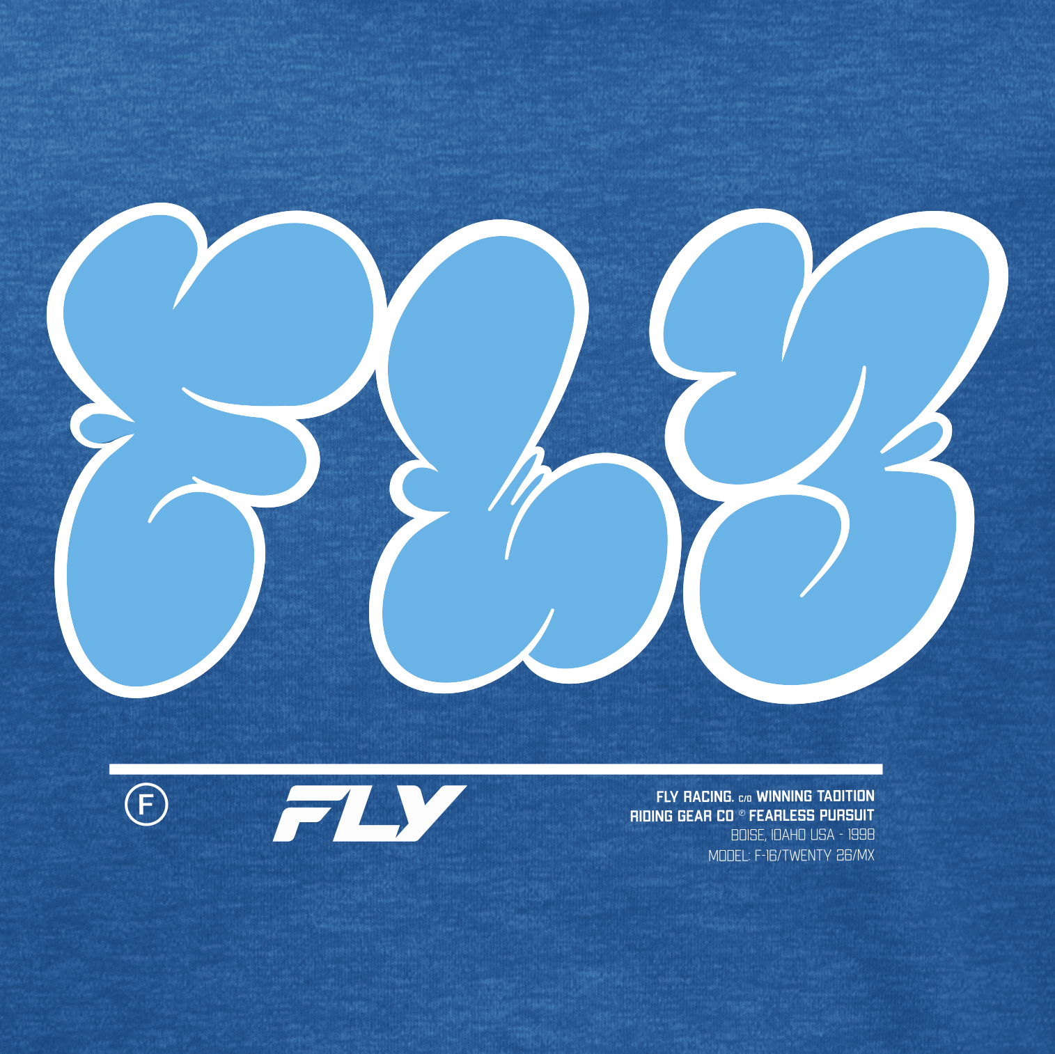 Youth Fly Graffiti Tee Blue Yl