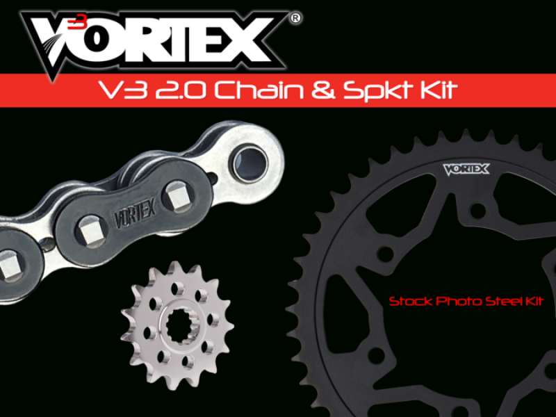 Vortex Racing V3 2.0 Chain and Sprocket Kit 3270-15,526AS-45,520SX3-112- Black