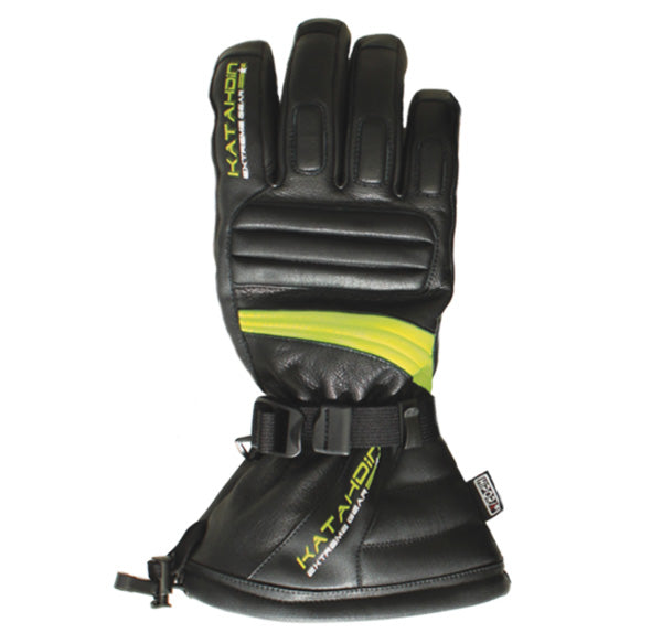 KG-TORQUE LEATHER GLOVE, BLACK/HI-VIZ, 4-XL