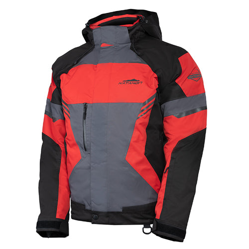 KATAHDIN GEAR DAGGER JACKET MENS, BLACK/GREY/RED - X-LARGE