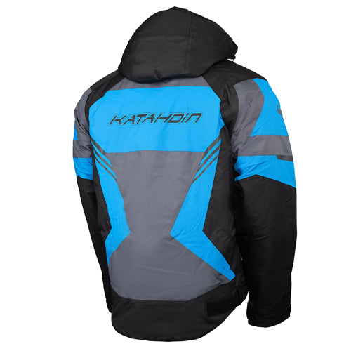 KATAHDIN GEAR DAGGER JACKET MENS, BLACK/GREY/BLUE - LARGE