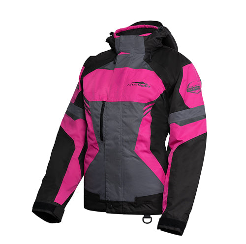 KATAHDIN GEAR DAGGER JACKET WOMENS, BLACK/GREY/PINK - 2X-LARGE