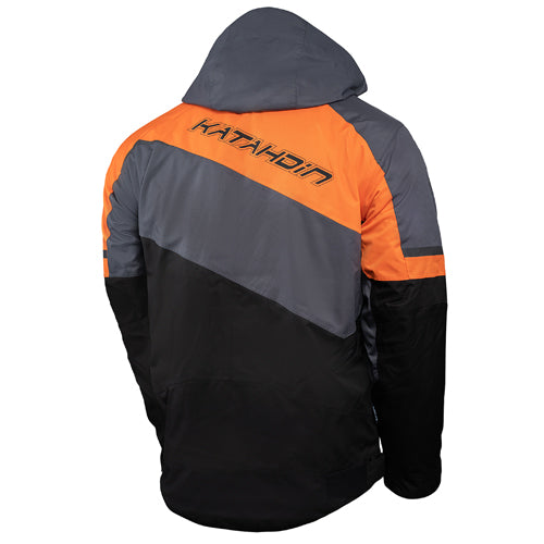 KATAHDIN GEAR RECON JACKET MENS, BLACK/GREY/ORANGE - LARGE