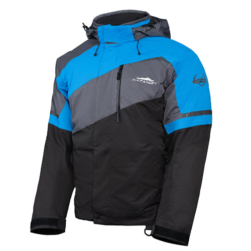 KATAHDIN GEAR RECON JACKET MENS, BLACK/GREY/BLUE - LARGE