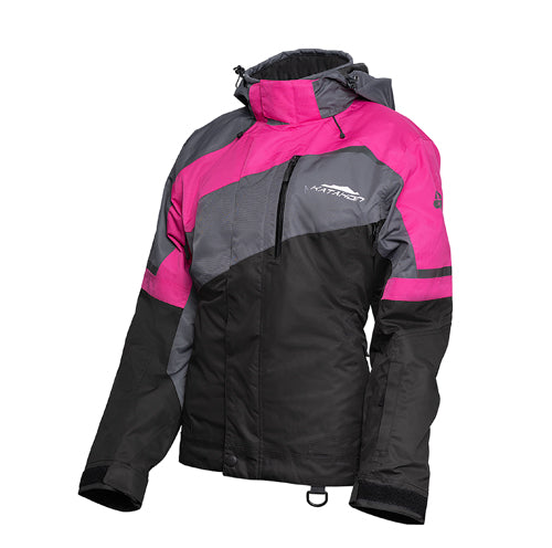 KATAHDIN GEAR RECON JACKET WOMENS, BLACK/GREY/PINK - X-LARGE
