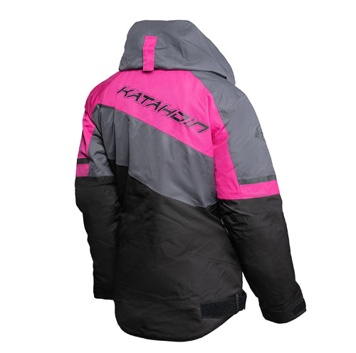 KATAHDIN GEAR RECON JACKET WOMENS, BLACK/GREY/PINK - X-SMALL