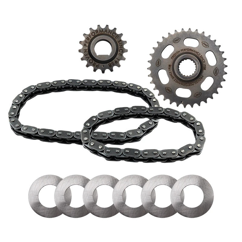S&amp;S Cycle 07-17 BT Camshaft Chain Drive Kit - Incl. Chain, Sprockets, &amp; Shims