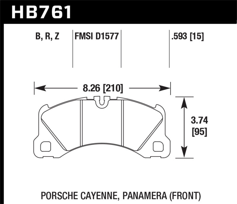 Hawk 10-13 Porsche Panamera / 12-15 Cayenne  Performance Ceramic Luxury &amp; Touring Front Brake Pad