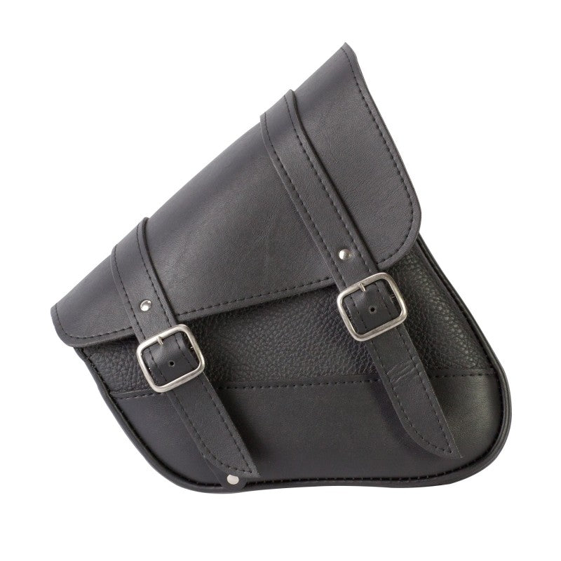 Willie &amp; Max HD Sportsters, Custom Hard Tails Swingarm Bag Dual Shock(10.5inLx11.5inWx4.5inH)- Black