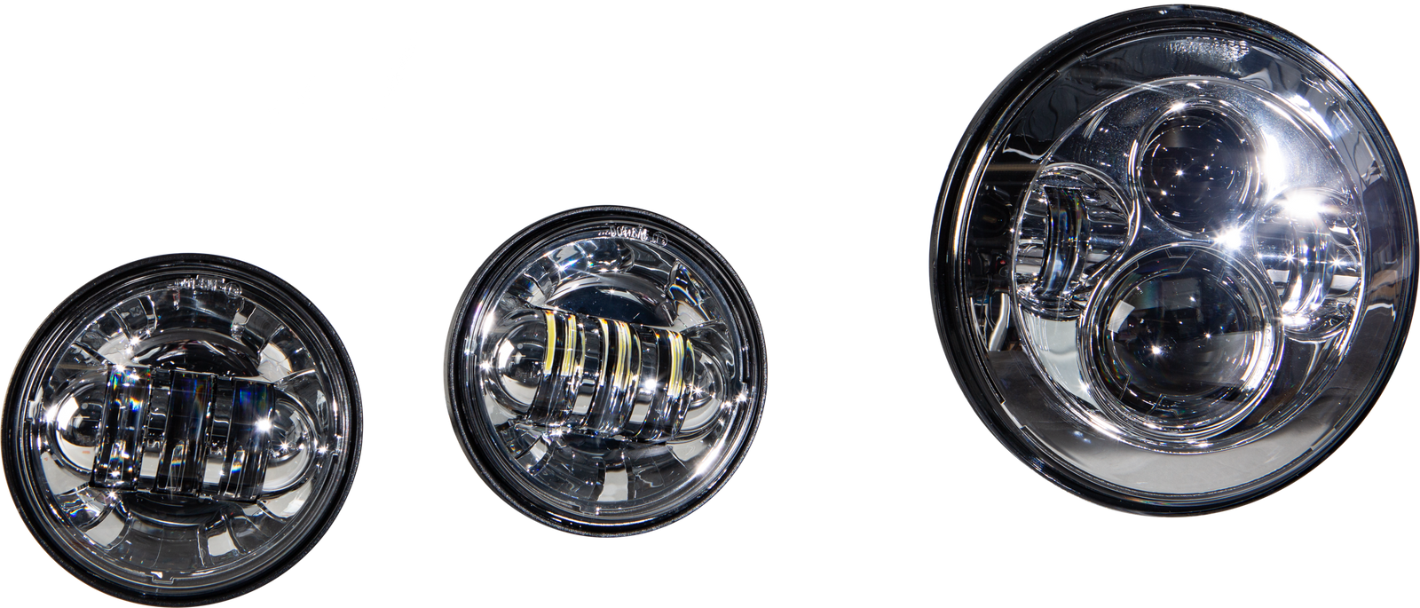 Led Headlight/Passing Lamp Set Chrome