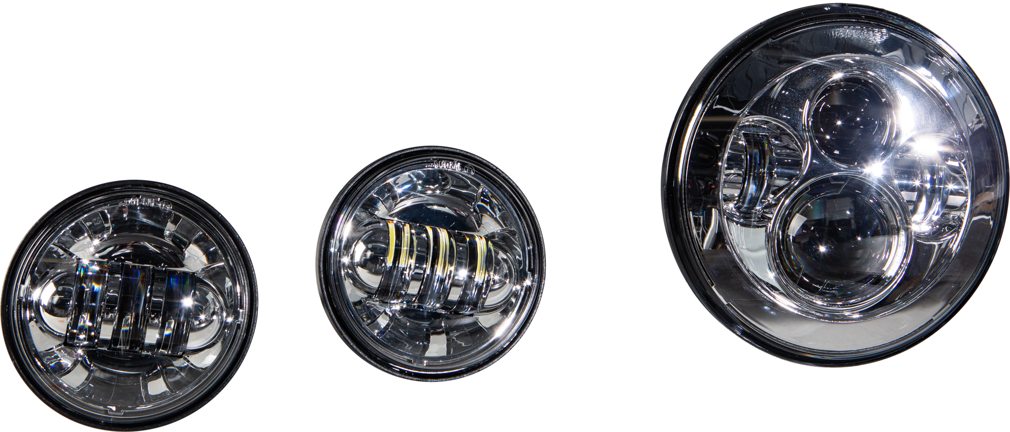 Led Headlight/Passing Lamp Set Chrome