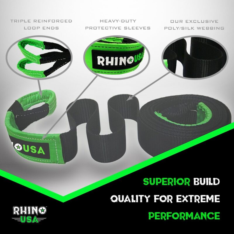 Rhino USA 20Ft Tow Strap/Shackles Combo