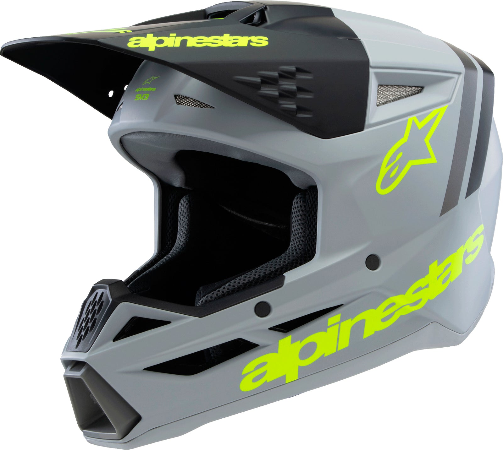 Sm3 Youth Radium Helmet Gry/Blk/Ylw Fluo Matte Yl