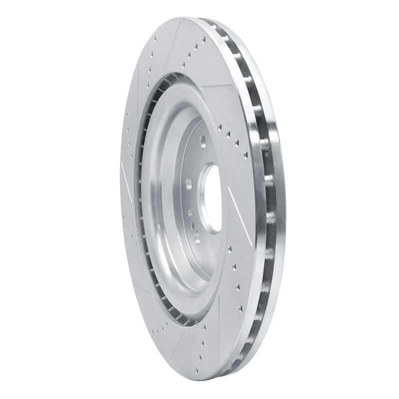 R1 14-20 Cadillac Escalade Front Right Drilled & Slotted Silver Brake Rotor