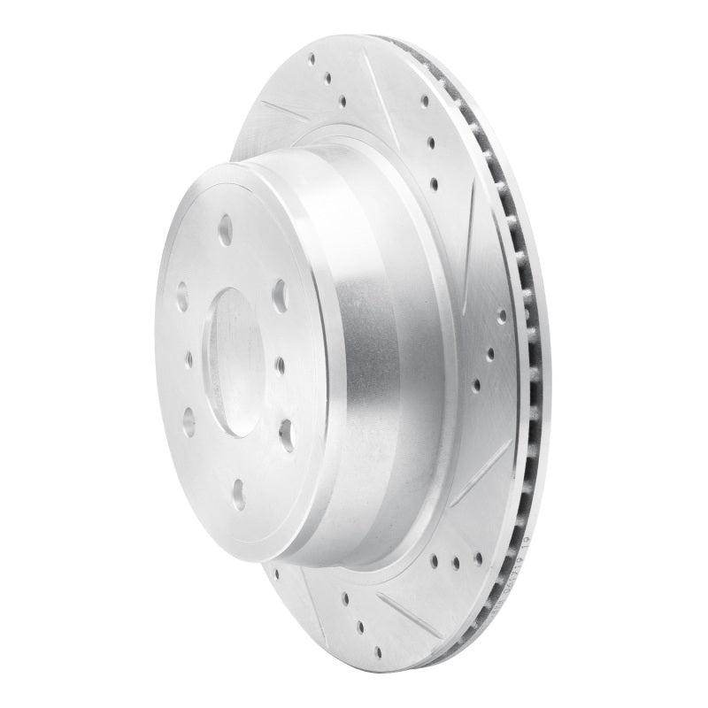 R1 07-20 Cadillac Escalade ESV Rear Right Drilled & Slotted Silver Brake Rotor