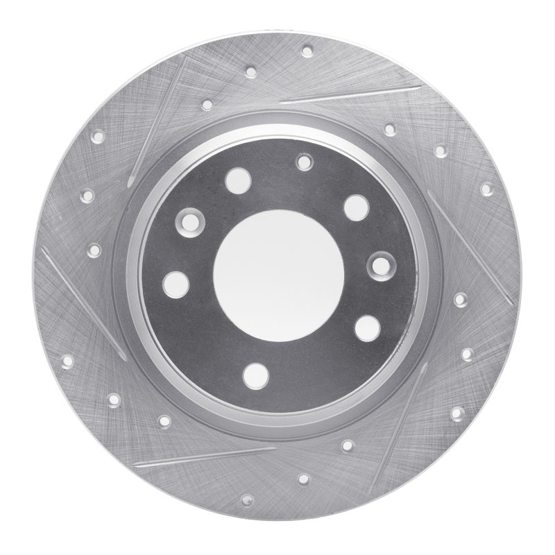 R1 98-15 Ford Fusion Rear Left Drilled &amp; Slotted Silver Brake Rotor